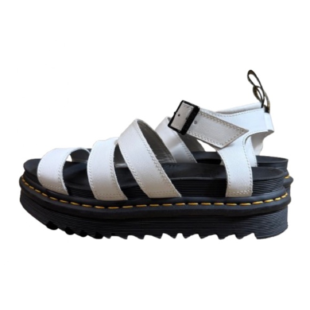 Dr. Martens White and Black Platform Strappy Sandals - Picture 2 of 13